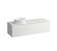 Arun meuble 1400 2t avec découpe à gche plan ardesia bianca multicolour - LAUFEN H4141321519991