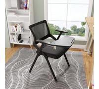 ARunThLana Chaise Pliante,Tissu Chaise de Salle à Manger Pliante avec Plateau Chaises Pliantes Confortable avec Dossier, pour Salon, Bureau, Salle à Manger,Noir