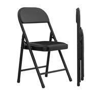 ARunThLana Lot de 2 chaises Pliantes Confortable chaises de Salle à Manger Portables Chaise Pliable d'intérieur pour Salon, Bureau, Salle à Mange, Noir