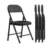 ARunThLana Lot de 4 chaises Pliantes Confortable chaises de Salle à Manger Portables Chaise Pliable d'intérieur pour Salon, Bureau, Salle à Mange, Noir