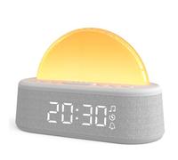 ARUQO Réveil Simulateur d'Aube, Eveil Lumière Reveil Matin avec 7 Sonneries | Lampe de Chevet 20 Niveaux de Luminosité, Snooze, Minuteur, 8 Couleurs Réveil Lumineux Veilleuse pour Enfants et Adultes