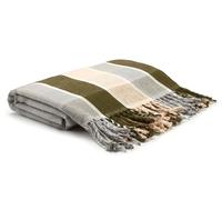 Arus Plaid en Acrylique de la Collection Highlands, Taille Queen-Size, Motif Tartan Vert, 152 x 203 cm