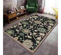 Arvella Rug Tapis de salon - 140 x 200 cm - Lavable - Poils courts - Facile d'entretien - Doux - Antidérapant - Pour chambre à coucher - Style ethnique rétro - Noir