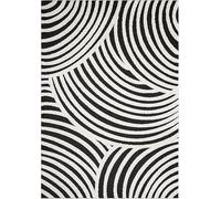 Arvella Rug Tapis Doux à Poils Ras Lavable pour Salon, Chambre et Salle à Manger, avec Dessous Antidérapant, idéal pour Cuisine et Terrasse Noir Abstrait Moderne 80x120cm