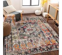 Arvella Rug Tapis Zone 70 x 140 cm - Tapis pour salon, chambre à coucher - Antidérapant - Doux - Décoration de la maison - Style ethnique rétro - Gris