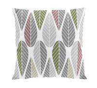 Arvidssons Textil Housse de coussin Blader rose-gris-vert
