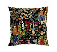 Arvidssons Textil Taie Trädgård 47x47 cm Noir-multi