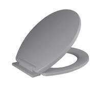ARVO Abattant WC à fermeture amortie - S'adapte à la plupart des cuvettes standard, charnières inférieures réglables - Gamme économique - Siège de toilette ovale léger - Gris
