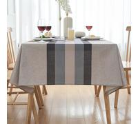 Arwllzz Nappe Beige Aspect Lin Lavable et imperméable 100 x 100cm Nappe Carré Anti Tache Nappes Moderne Effet Tissu Protection de Table Extérieurs pour Anniversaire Mariage Restaurant