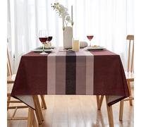 Arwllzz Nappe Carré en Lin 100 X 100 Nappe Rouge Aspect Lavable et imperméable Noël pour Cuisine, Table À Manger, Tables Rectangulaires, Salle à Manger, Jardin