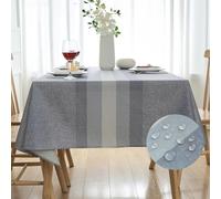 Arwllzz Nappe Grise Aspect Lin Lavable et Imperméable 100 x 100 cm Nappe de Table Anti Tache Imperméable Carré Lavable Tissu pour Mariage Anniversaire Jardin Protection Table Hiver