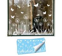 ARYIMYDP 1 Pièce Stickers Fenêtre Printemps, Motif Pissenlit avec Papillons, Film Electrostatique Sans Colle, Anti-Collision & Réutilisable, Idéal pour Salon, Chambre Enfant & Porte Fenêtre