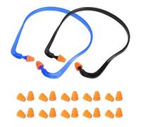 ARYIMYDP 2 Pièces Casque Antibruit avec 10 Bouchons d'Oreille, Réduit la Pression, SNR 27 dB, Protection Auditive Industrielle, Parfait pour Chantier et Usine, Bleu et Noir