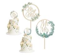 ARYIMYDP 2 Pièces Deco Gateau Mariage,Mr & Mrs Cake Topper en bois pour gâteau de mariage, décoration pour mariage, anniversaire, fiançailles, demande, fête