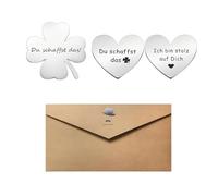 ARYIMYDP 2 Pieces Plante Porte-Bonheur, Cadeau Trèfle à Quatre Feuilles et Cœur Positif, Cadeau Remonter Le Moral, Bon Rétablissement, Cadeaux pour Femme Anniversaire