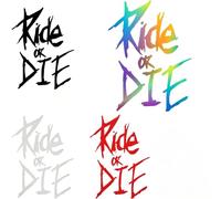 ARYIMYDP 8 Pièces Autocollants Voiture Set, 4 Ride Or Die et 4 Smiley Diable Autocollants, Imperméables pour Voiture Moto Vélo Ordinateur Portable, Noir Blanc Rouge Laser