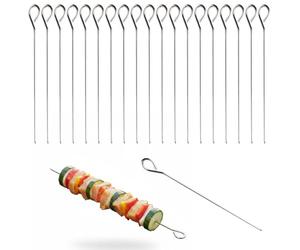 ARYIMYDP Lot de 20 brochettes en acier inoxydable pour barbecue, pique brochette, pic a brochette, pique a brochette, grill plaisir pour amateurs de viande et végétariens, guimauves, mini guimauves