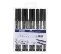 Arythia 9pcs Stylos Fineliner, Feutres De Dessin À Encre Noir, Stylos Techniques De Précision Pour Esquisse, Feutres Calligraphie Art, Pour Manga, Dessinateurs, Croquis