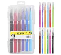 Arythia Lot de 24 Feutres Pinceaux, Marqueurs Aquarelle Pointe Fine pour Coloriage, Stylo Art de Dessin sans Bavure pour Adulte, Feutres Coloriage Enfants DIY