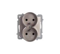 AS Double prise avec/u Satin light GP-2GRZ/m/45
