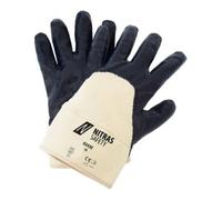 AS Gant en nitrile bleu, manchette, partiellement enduit, taille 10 Quantité:12
