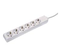 AS Schwabe Multiprise 11631 – 6 prises 45° 3 m câble blanc IP20 H05VV-F 3G1,5 Intérieur