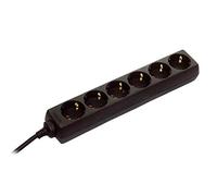 as - Schwabe 11632 Rallonge multiprise 6 prises Intérieur / IP20 Câble noir 3m H05VVF 3G1,5 (Import Allemagne)