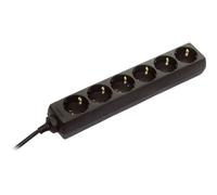 as - Schwabe 11632 Rallonge multiprise 6 prises Intérieur / IP20 Câble noir 3m H05VVF 3G1,5 (Import Allemagne)