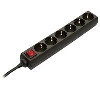as - Schwabe 16692 Rallonge multiprise H05VVF 3G1,5 avec 6 prises Noir 1,4 m
