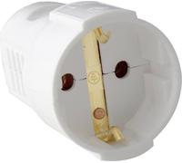 AS Schwabe 45011 Fiche électrique femelle avec terre plastique 230 V blanc IP20