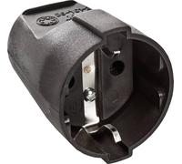 AS Schwabe 45012 Fiche électrique femelle avec terre plastique 230 V noir IP20