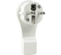 AS Schwabe 45030 Fiche plate à contact de protection plastique avec dispositif d'aide au branchement 230 V blanc IP20