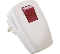AS Schwabe 45034 Fiche électrique mâle avec terre plastique avec interrupteur 230 V blanc IP20