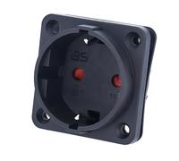 as - Schwabe 45081 Prise encastrable - Dimensions de la bride 50 x 50 mm - Prise de contact de protection 230 V, 16 A - IP20 - Intérieur - Pour camping et caravane - Noir