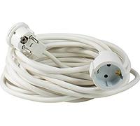 as - Schwabe 51021 Rallonge de 10 m avec fiche Plate - Rallonge avec fiche de Contact de Protection et raccord de Terre - pour l'intérieur - Extrêmement Plat - 230 V, 16 A - IP20 - Blanc