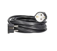 as - Schwabe 51022 Rallonge de 10 m avec fiche Plate - Rallonge avec fiche de Contact de Protection et raccord de Terre - pour l'intérieur - Extrêmement Plat - 230 V, 16 A - IP20 - Noir