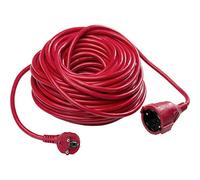 as - Schwabe 51153 Rallonge électrique avec câble PVC H05VVF 3G1,5 15 m, protection IP20 Rouge