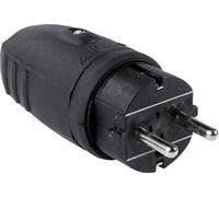 AS Schwabe 60410 Fiche électrique mâle avec terre caoutchouc 230 V noir IP44