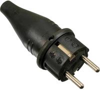 AS Schwabe 60412 Fiche électrique mâle avec terre Tout caoutchouc 230 V noir IP44