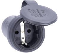AS Schwabe 60417 Fiche électrique femelle avec terre Tout caoutchouc 230 V noir IP44