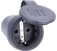 AS Schwabe 60417 Fiche électrique femelle avec terre Tout caoutchouc 230 V noir IP44