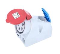 as - Schwabe 60438 Prise murale CEE 5 pôles avec prise terre et fusible 10 A pour chantiers Protection IP 44 400 V 32 A 6 h