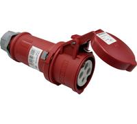 as - Schwabe Coupleur CEE 4 pôles avec couvercle à charnière, 400 V, 16 A, rouge, 60575