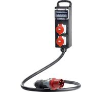 AS Schwabe 60806 Barrette de distribution en caoutchouc plein S 10 32 A 32 A 1 fiche CEE 32 A, 5 pôles 400 V IP44 (60806)