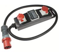 AS Schwabe 60807 Barrette de distribution en caoutchouc plein S 11 63 A 63 A 1 fiche CEE 63 A, 5 pôles 400 V IP44 (60807)