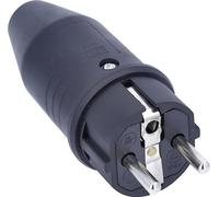 AS Schwabe 61412 Fiche électrique mâle avec terre Tout caoutchouc 230 V noir IP44