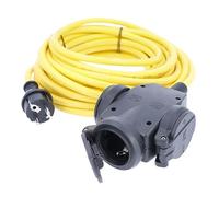 as - Schwabe 61456 Rallonge électrique 3 prises en caoutchouc K35 AT-N07V3V3-F 3G1.5 Protection IP44 Pour usage extérieur 10 m