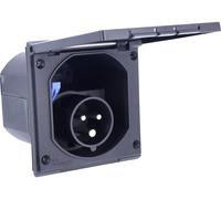 AS Schwabe - Prise CEE mâle 61493 - 16 A 230 V, 3 broches, IP44, pour caravane, noir