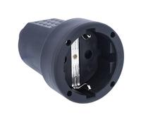 AS Schwabe 62225 Fiche électrique femelle avec terre PVC 230 V noir IP20