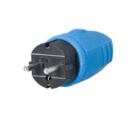 AS Schwabe 62401 Fiche électrique mâle avec terre caoutchouc 230 V bleu IP44